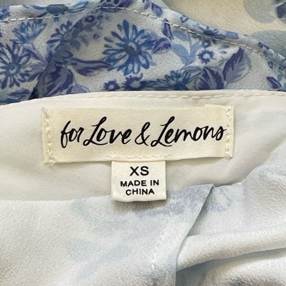 For Love & Lemons Rosalyn Maxi Dress Lace Patchwork Blue XS EUC - Picture 5 of 13